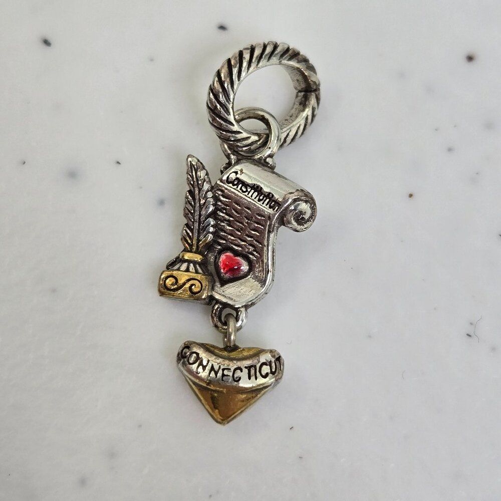 Brighton Connecticut State Constitution of‎ the United States Gold Heart Charm